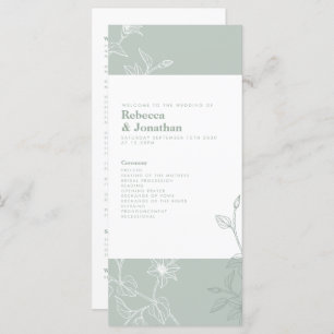 Floral Sage Groen Huwelijksprogramma