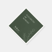 Floral Sage Trouwscript Elegant Minimaal Eenvoudig Servet (Hoek)