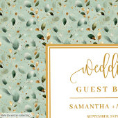 Floral salie groen goud eucalyptus bladeren bruilo gastenboek