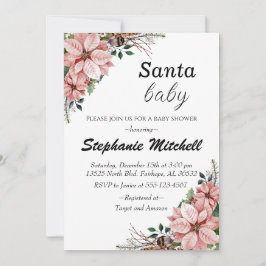 Floral Santa Baby Kerstmis Baby shower Kaart