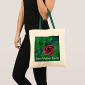 Floral "Save Moeder Earth" Ga groen Tote Bag (Voorkant (product))