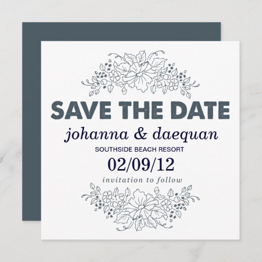 floral save the date (Voorkant / Achterkant)