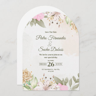 Floral Save The Date Invitation | Elegant Wedding 