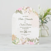Floral Save The Date Invitation | Elegant Wedding  (Debout devant)