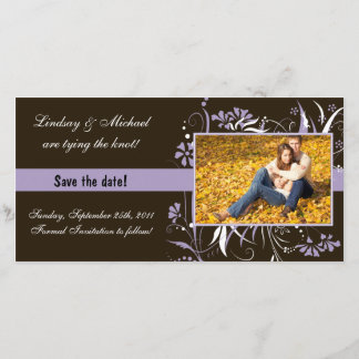 Floral Save the Date Wedding - Paarse