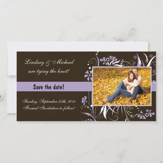 Floral Save the Date Wedding - Paarse (Voorkant)