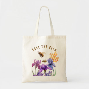 Floral Savethe Bees Canvas tas