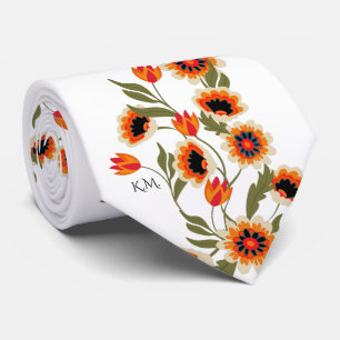 Floral Scandinavisch Motief Folk Traditionele Kuns Stropdas