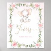 Floral schattige olifant Favors Poster (Voorkant)
