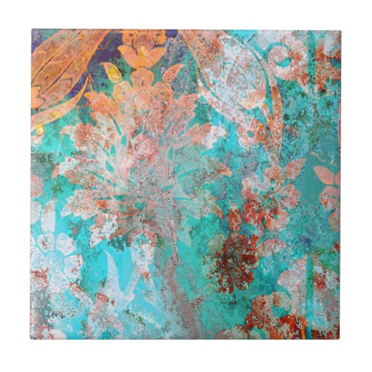 Floral schilderen tegeltje (Voorkant)