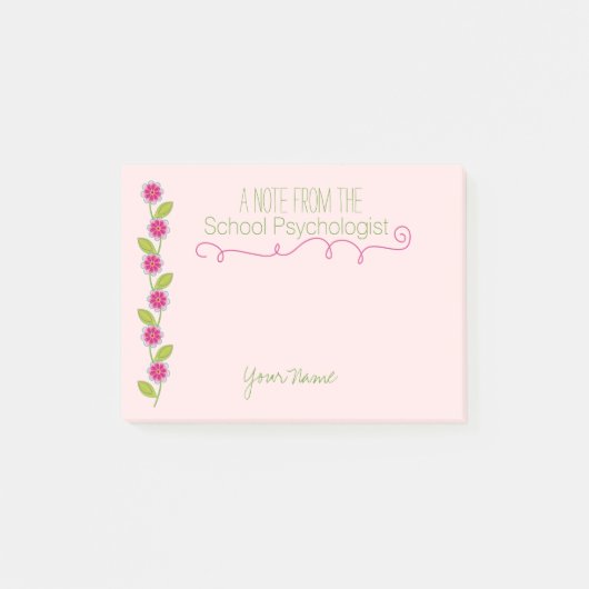 Floral School Psychologist Post-it Notes (Voorkant)