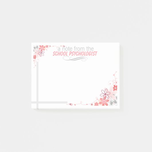  Floral School Psycholoog Post-it Notes (Voorkant)