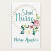 Floral School verpleegster gepersonaliseerd Planner (Voorkant)
