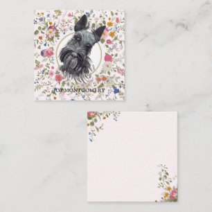 Floral Schotse Terriër Hond Mam Notecard Notitiekaartje