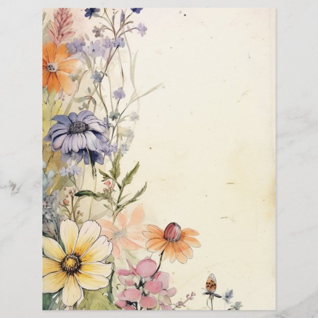 Floral Scrapbooking Papier (Voorkant)