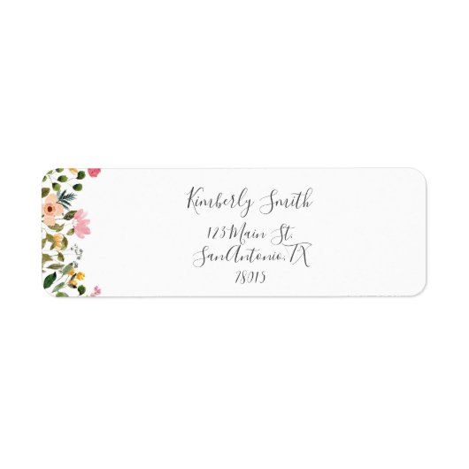 Floral script etiket (Voorkant)