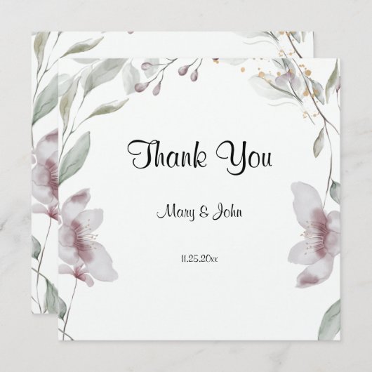 Floral Script Love Heart Wedding (Voorkant / Achterkant)