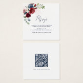 Floral Script QR Code Mariage moderne carte RSVP (Devant & derrière)