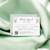 Floral Script Traditionele QR-code RSVP Kaartje