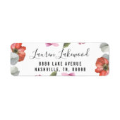Floral Script Vrijgezellenfeest Return Address Lab Etiket (Voorkant)
