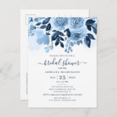 Floral Script Waterverf Botanisch Vrijgezellenfees Uitnodiging Briefkaart (Voorkant / Achterkant)