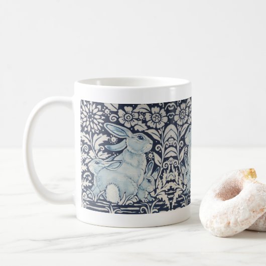 Floral Scroll Bunny Koffiemok (Met donut)