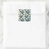 Floral Scroll Leaf Pattern Vierkante Sticker (Tas)