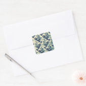 Floral Scroll Leaf Pattern Vierkante Sticker (Envelop)