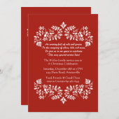 Floral Scroll Uitnodiging (Voorkant / Achterkant)