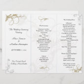 Floral Scrollwork Wedding Program Sjabloon (Voorkant / Achterkant)