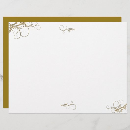 Floral Scrollwork Wedding Program Sjabloon (Voorkant / Achterkant)