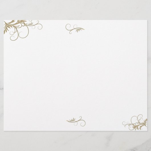 Floral Scrollwork Wedding Programme Modèle (Devant)