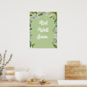 Floral Se Bien Bientôt Salutations Poster (Cuisine)