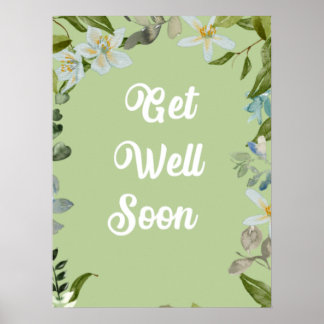 Floral Se Bien Bientôt Salutations Poster