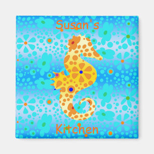Floral Seahorse Magnet Magneet