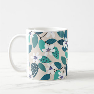 Floral seamless pattern. Beautiful white Koffiemok