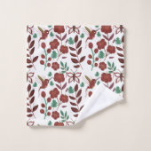 Floral seamless pattern birds and butterflies bad handdoek (Wasdoekje)