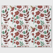 Floral seamless pattern birds and butterflies cadeaupapier (Vlak)