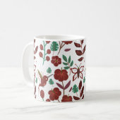 Floral seamless pattern birds and butterflies koffiemok (Voorkant links)