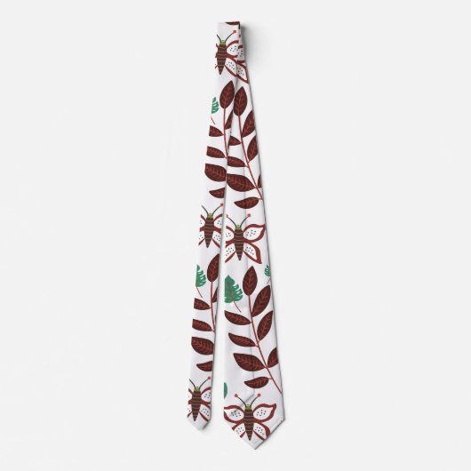 Floral seamless pattern birds and butterflies stropdas (Achterkant)
