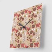 Floral seamless pattern flowers, birds, butterfly vierkante klok (Hoek)