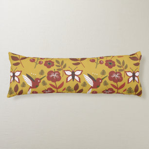 Floral seamless pattern flowers, butterfly, red lichaamskussen