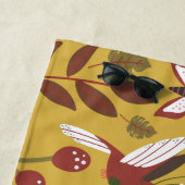 Floral seamless pattern flowers, butterfly, red strandlaken (In situ)