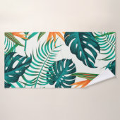 Floral seamless pattern with leaves. tropical back (Serviette de bain)