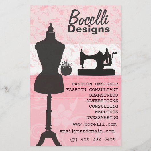 Floral Seamstress Mode Dress Form Mannequin Flyer (Voorkant)
