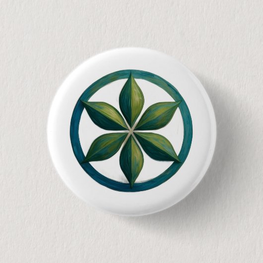 Floral Serenity Art Badge Ronde Button 3,2 Cm (Voorkant)