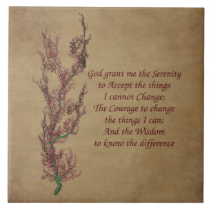 Floral Serenity Prayer Inspirerend Quote Tegeltje