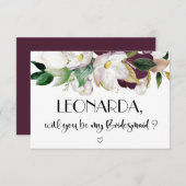 Floral Serez-vous ma carte de proposition de Bride (Devant / Derrière)