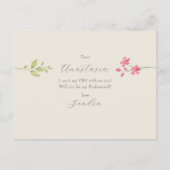 Floral Serez-Vous Ma Carte De Proposition De Serva (Dos)