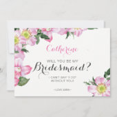 Floral Serez-Vous Ma Carte De Servante D'Accueil (Devant)